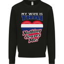 Nothing Scares Me My Wife is Thai Thailand Mens Sweatshirt Jumper Black