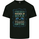Nothing a Beer & Fishing Cant Fix Funny Kids T-Shirt Childrens Black