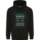 Nothing a Beer & Fishing Cant Fix Funny Mens 80% Cotton Hoodie Black