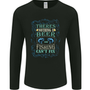 Nothing a Beer & Fishing Cant Fix Funny Mens Long Sleeve T-Shirt Black