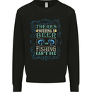 Nothing a Beer & Fishing Cant Fix Funny Mens Sweatshirt Jumper Black