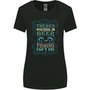 Nothing a Beer & Fishing Cant Fix Funny Womens Wider Cut T-Shirt Black
