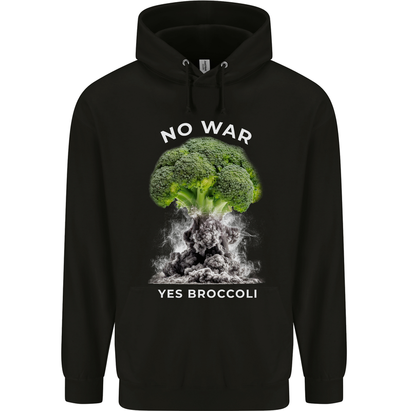 Nuclear Broccoli Mens 80% Cotton Hoodie Black