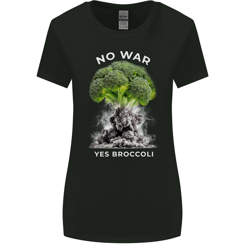 Nuclear Broccoli Womens Wider Cut T-Shirt Black