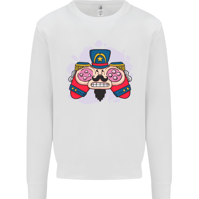 Nutcracker Joypad Gaming Joy Stick Gamer Mens Sweatshirt Jumper White