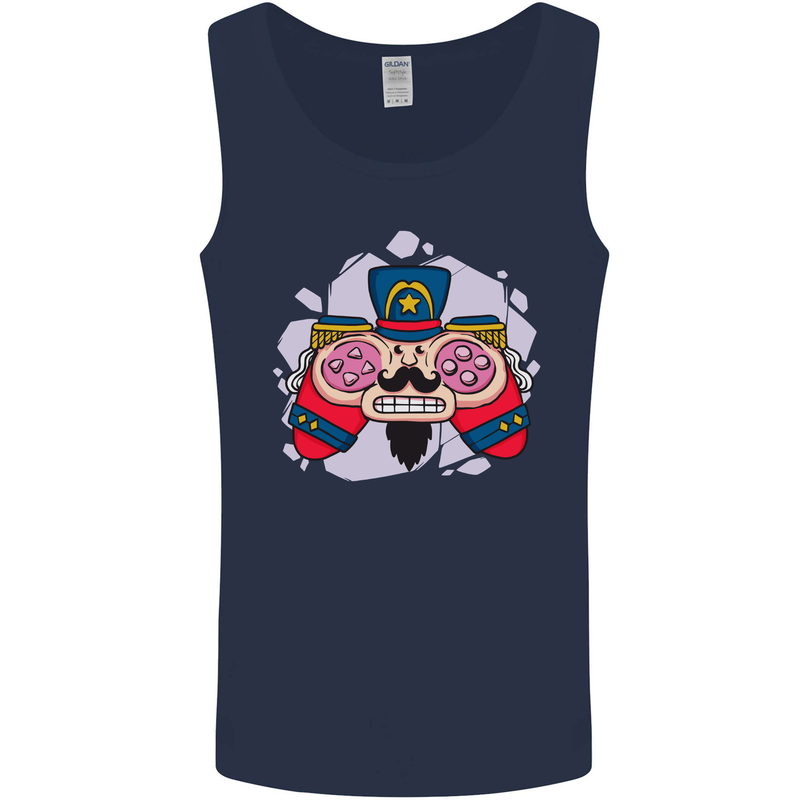 Nutcracker Joypad Gaming Joy Stick Gamer Mens Vest Tank Top Navy Blue