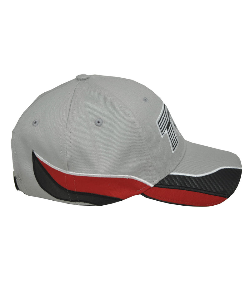 Grey Red & White Cotton TVR Logo Baseball Cap Official Merchandise Car Classic