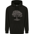 Oak Tree Mens 80% Cotton Hoodie Black