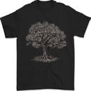 Oak Tree Mens T-Shirt 100% Cotton Black