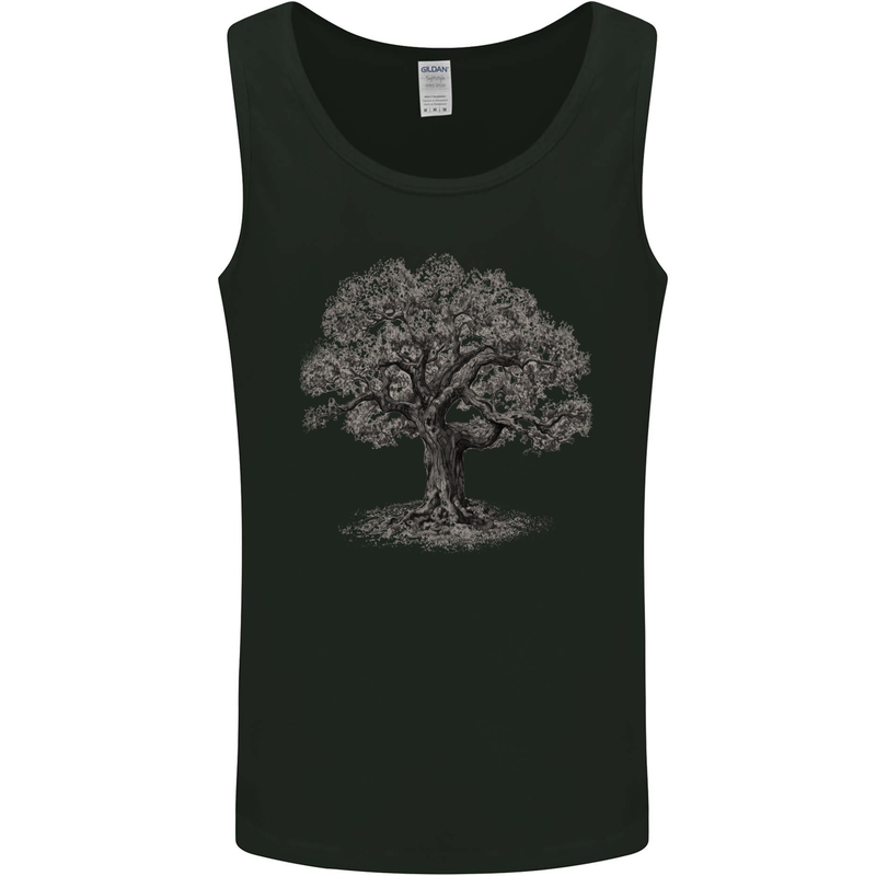 Oak Tree Mens Vest Tank Top Black