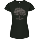 Oak Tree Womens Petite Cut T-Shirt Black