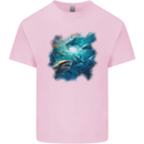Ocean Great White Sharks Kids T-Shirt Childrens Light Pink