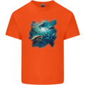 Ocean Great White Sharks Kids T-Shirt Childrens Orange