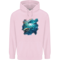 Ocean Great White Sharks Mens 80% Cotton Hoodie Light Pink