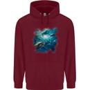 Ocean Great White Sharks Mens 80% Cotton Hoodie Maroon