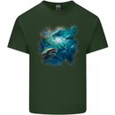 Ocean Great White Sharks Mens Cotton T-Shirt Tee Top Forest Green