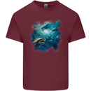 Ocean Great White Sharks Mens Cotton T-Shirt Tee Top Maroon