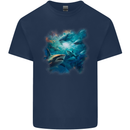Ocean Great White Sharks Mens Cotton T-Shirt Tee Top Navy Blue
