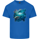 Ocean Great White Sharks Mens Cotton T-Shirt Tee Top Royal Blue