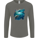 Ocean Great White Sharks Mens Long Sleeve T-Shirt Charcoal