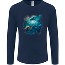 Ocean Great White Sharks Mens Long Sleeve T-Shirt Navy Blue