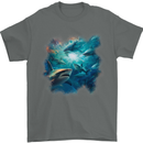 Ocean Great White Sharks Mens T-Shirt 100% Cotton Charcoal