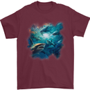 Ocean Great White Sharks Mens T-Shirt 100% Cotton Maroon
