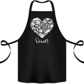 Ocean Heart Ecology Dolphin Fish Whale Octopus Cotton Apron 100% Organic Black