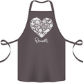 Ocean Heart Ecology Dolphin Fish Whale Octopus Cotton Apron 100% Organic Dark Grey