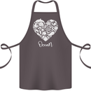 Ocean Heart Ecology Dolphin Fish Whale Octopus Cotton Apron 100% Organic Dark Grey