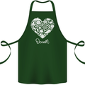 Ocean Heart Ecology Dolphin Fish Whale Octopus Cotton Apron 100% Organic Forest Green