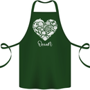 Ocean Heart Ecology Dolphin Fish Whale Octopus Cotton Apron 100% Organic Forest Green