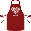 Ocean Heart Ecology Dolphin Fish Whale Octopus Cotton Apron 100% Organic Maroon