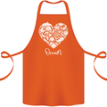 Ocean Heart Ecology Dolphin Fish Whale Octopus Cotton Apron 100% Organic Orange