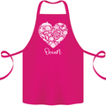 Ocean Heart Ecology Dolphin Fish Whale Octopus Cotton Apron 100% Organic Pink