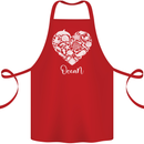 Ocean Heart Ecology Dolphin Fish Whale Octopus Cotton Apron 100% Organic Red