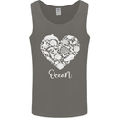 Ocean Heart Ecology Dolphin Fish Whale Octopus Mens Vest Tank Top Charcoal