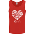 Ocean Heart Ecology Dolphin Fish Whale Octopus Mens Vest Tank Top Red