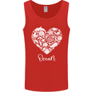 Ocean Heart Ecology Dolphin Fish Whale Octopus Mens Vest Tank Top Red