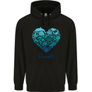 Ocean Heart Ecology Dolphin Turtle Whale Octopus Childrens Kids Hoodie Black