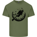 Ocean Scuba Diver Diving Mens Cotton T-Shirt Tee Top Military Green