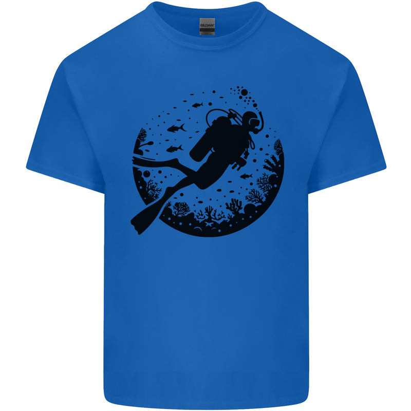 Ocean Scuba Diver Diving Mens Cotton T-Shirt Tee Top Royal Blue