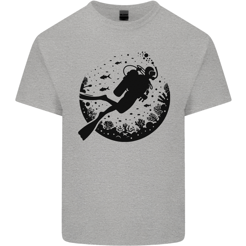 Ocean Scuba Diver Diving Mens Cotton T-Shirt Tee Top Sports Grey