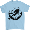 Ocean Scuba Diver Diving Mens T-Shirt 100% Cotton Light Blue