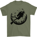 Ocean Scuba Diver Diving Mens T-Shirt 100% Cotton Military Green