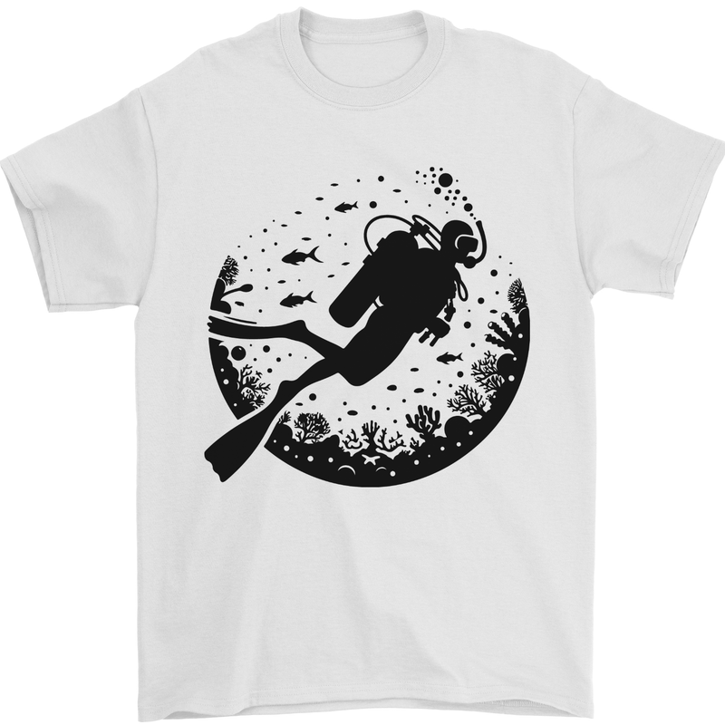 Ocean Scuba Diver Diving Mens T-Shirt 100% Cotton White
