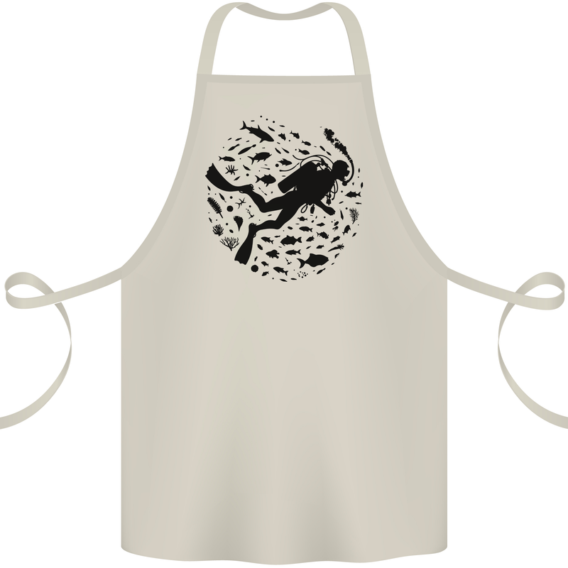 Ocean Scuba Diving Diver Cotton Apron 100% Organic Natural
