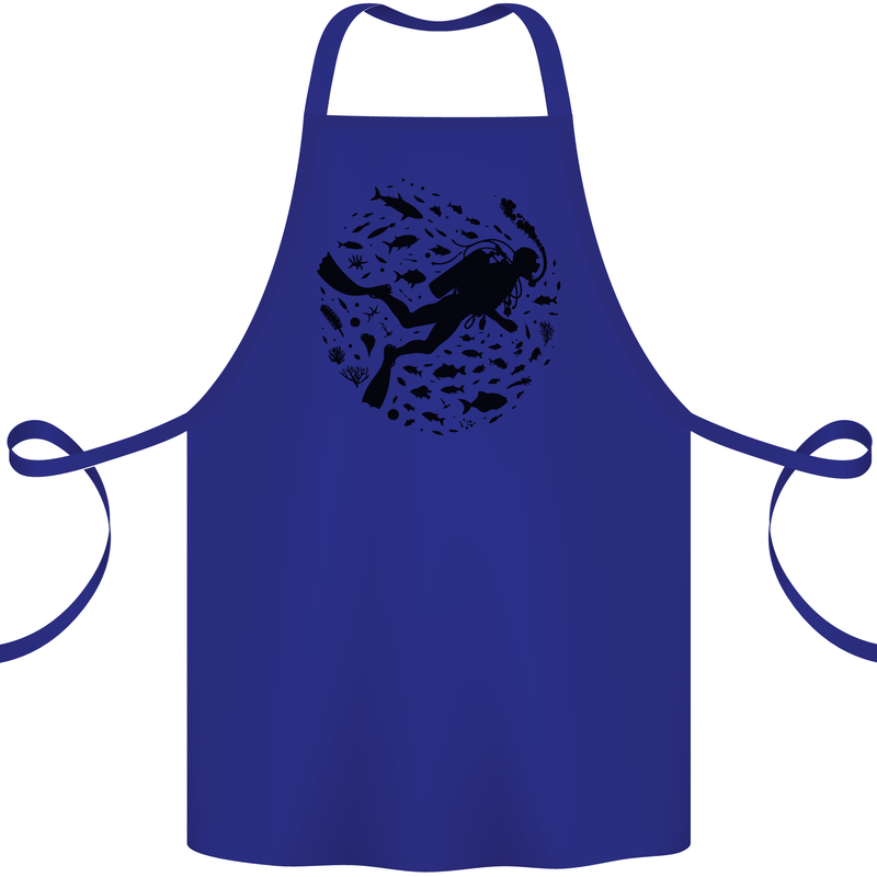 Ocean Scuba Diving Diver Cotton Apron 100% Organic Royal Blue