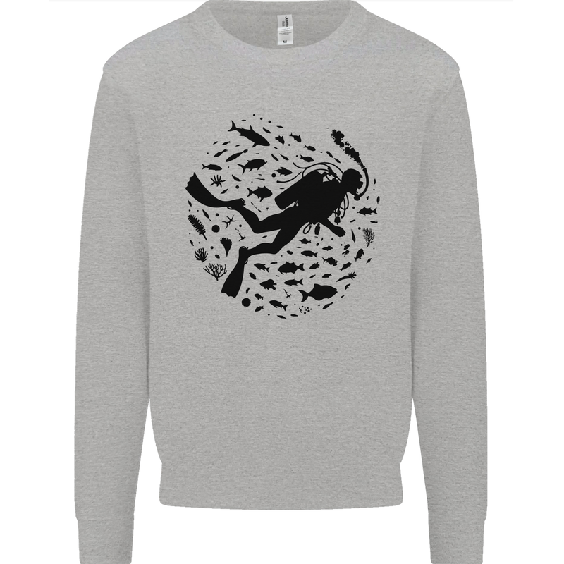 Ocean Scuba Diving Diver Mens Sweatshirt Jumper Sports Grey
