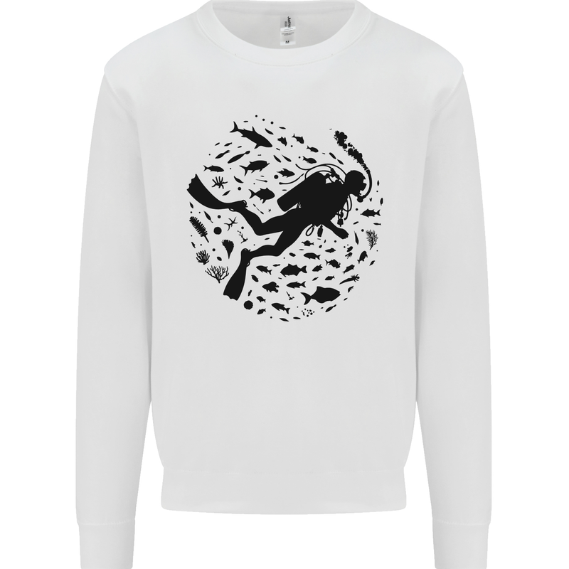 Ocean Scuba Diving Diver Mens Sweatshirt Jumper White